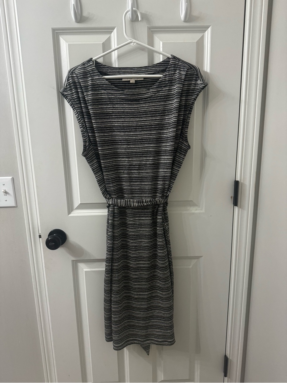 Loft Striped Black and White Casual Dress